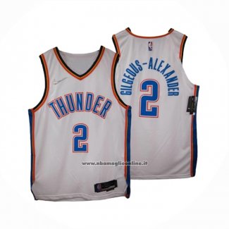 Maglia Oklahoma City Thunder Shai Gilgeous-Alexander #2 Association Autentico Bianco