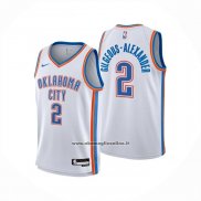 Maglia Oklahoma City Thunder Shai Gilgeous Alexander No 2 Association 2024-25 Bianco