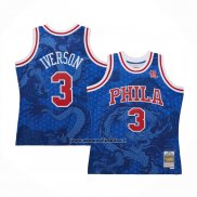 Maglia Philadelphia 76ers Allen Iverson #3 Asian Heritage Throwback 1996-97 Blu