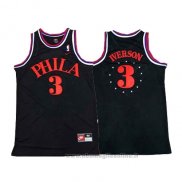 Maglia Philadelphia 76ers Allen Iverson NO 3 Throwback 1964 Nero