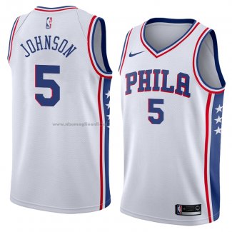 Maglia Philadelphia 76ers Amir Johnson NO 5 Association 2018 Bianco