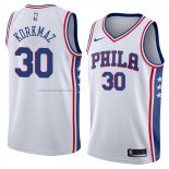 Maglia Philadelphia 76ers Furkan Korkmaz NO 30 Association 2018 Bianco