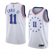 Maglia Philadelphia 76ers James Ennis III NO 11 Earned 2018-19 Bianco