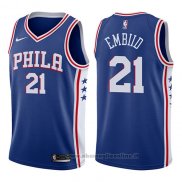 Maglia Philadelphia 76ers Joel Embiid NO 21 2017-18 Blu