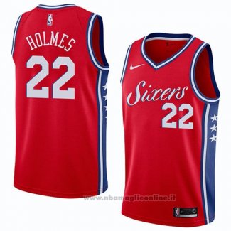 Maglia Philadelphia 76ers Richaun Holmes NO 22 Statement 2018 Rosso