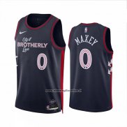 Maglia Philadelphia 76ers Tyrese Maxey #0 Citta 2023-24 Blu