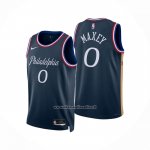 Maglia Philadelphia 76ers Tyrese Maxey No 0 Citta 2025-26 Blu