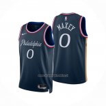 Maglia Philadelphia 76ers Tyrese Maxey No 0 Citta 2025-26 Blu