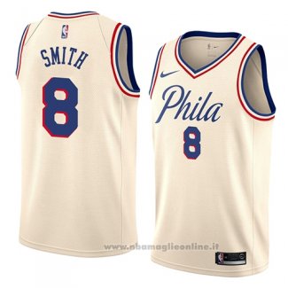 Maglia Philadelphia 76ers Zhaire Smith NO 8 Citta 2018 Crema