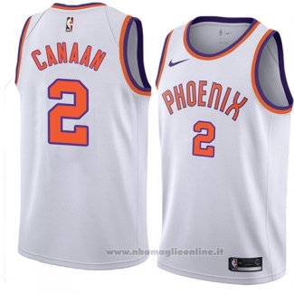 Maglia Phoenix Suns Isaiah Canaan NO 2 Hardwood Classic 2018 Bianco