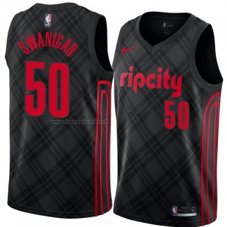 Maglia Portland Trail Blazers Caleb Swanigan NO 50 Citta 2018 Nero