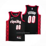 Maglia Portland Trail Blazers Carmelo Anthony #00 Citta 2021-22 Nero