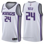 Maglia Sacramento Kings Buddy Hield NO 24 Association 2017-18 Bianco