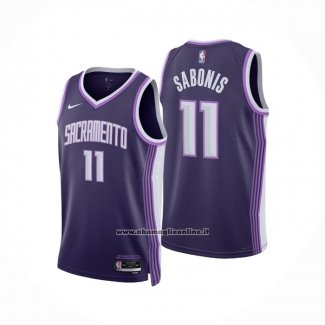 Maglia Sacramento Kings Domantas Sabonis No 11 Citta 2025-26 Viola