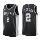 Maglia San Antonio Spurs Kawhi Leonard NO 2 Icon 2017-18 Nero