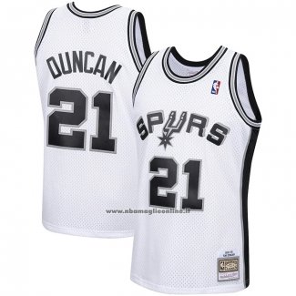 Maglia San Antonio Spurs Tim Duncan #21 Mitchell & Ness 1998-99 Bianco