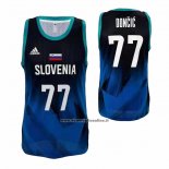 Maglia Slovenia Luka Doncic #77 Tokyo 2021 Blu2