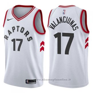 Maglia Toronto Raptors Jonas Valanciunas NO 17 Association 2017-18 Bianco