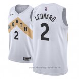 Maglia Toronto Raptors Kawhi Leonard NO 2 Citta 2018 Bianco