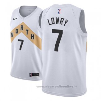 Maglia Toronto Raptors Kyle Lowry NO 7 Citta 2018 Bianco