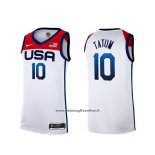 Maglia USA 2021 Jayson Tatum #10 Bianco