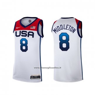 Maglia USA 2021 Khris Middleton #8 Bianco