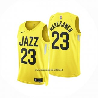 Maglia Utah Jazz Lauri Markkanen No 23 Icon 2024-25 Giallo