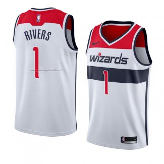 Maglia Washington Wizards Austin Rivers NO 1 Association 2018 Bianco