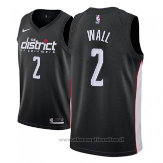 Maglia Washington Wizards John Wall NO 2 Citta 2018-19 Nero