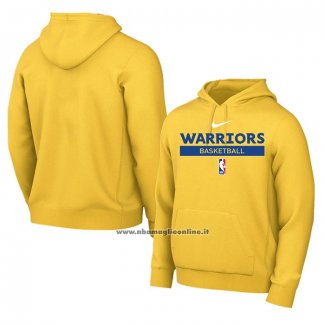 Felpa con Cappuccio Golden State Warriors Practice Performance 2022-23 Giallo