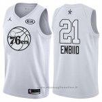 Maglia All Star 2018 Philadelphia 76ers Jimmy Joel Embiid NO 21 Bianco