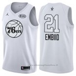 Maglia All Star 2018 Philadelphia 76ers Jimmy Joel Embiid NO 21 Bianco