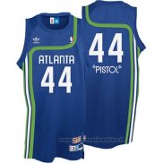 Maglia Atlanta Hawks Pistol Pete NO 44 Throwback Blu