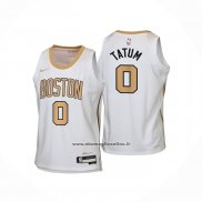 Maglia Bambino Boston Celtics Jayson Tatum No 0 Citta 2025-26 Bianco