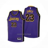 Maglia Bambino Los Angeles Lakers Lebron James No 23 Statement 2024-25 Viola