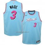 Maglia Bambino Miami Heat Dwyane Wade #3 Citta Blu