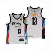 Maglia Brooklyn Nets James Harden #13 Citta 2020-21 Bianco