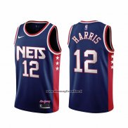 Maglia Brooklyn Nets Joe Harris #12 Citta 2021-22 Blu