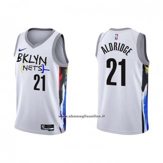 Maglia Brooklyn Nets Lamarcus Aldridge #21 Citta 2022-23 Bianco