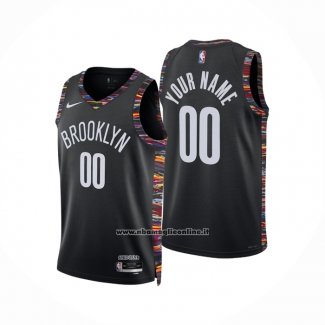 Maglia Brooklyn Nets Personalizzate Citta 2025-26 Nero