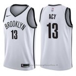 Maglia Brooklyn Nets Quincy Acy NO 13 Association 2017-18 Bianco