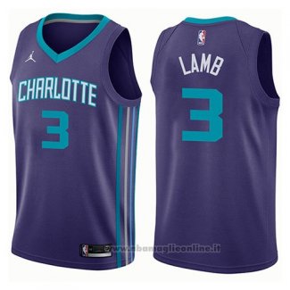 Maglia Charlotte Hornets Jeremy Lamb NO 3 Statement 2017-18 Viola