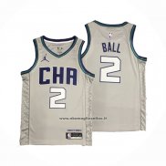 Maglia Charlotte Hornets Lamelo Ball #2 Citta Edition Grigio