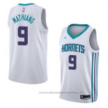 Maglia Charlotte Hornets Mangok Mathiang NO 9 Association 2018 Bianco