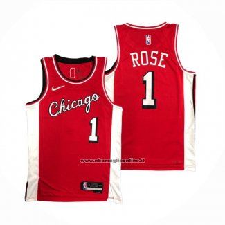 Maglia Chicago Bulls Derrick Rose #1 Citta 2021-22 Rosso