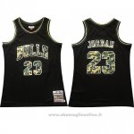 Maglia Chicago Bulls Michael Jordan NO 23 Camuffamento Nero