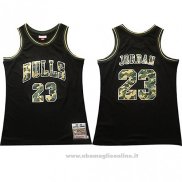 Maglia Chicago Bulls Michael Jordan NO 23 Camuffamento Nero