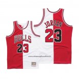 Maglia Chicago Bulls Michael Jordan #23 Split Bianco Rosso