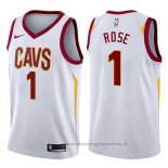 Maglia Cleveland Cavaliers Derrick Rose NO 1 Swingman Association 2017-18 Bianco