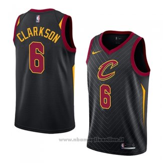 Maglia Cleveland Cavaliers Jordan Clarkson NO 6 Statement 2018 Nero